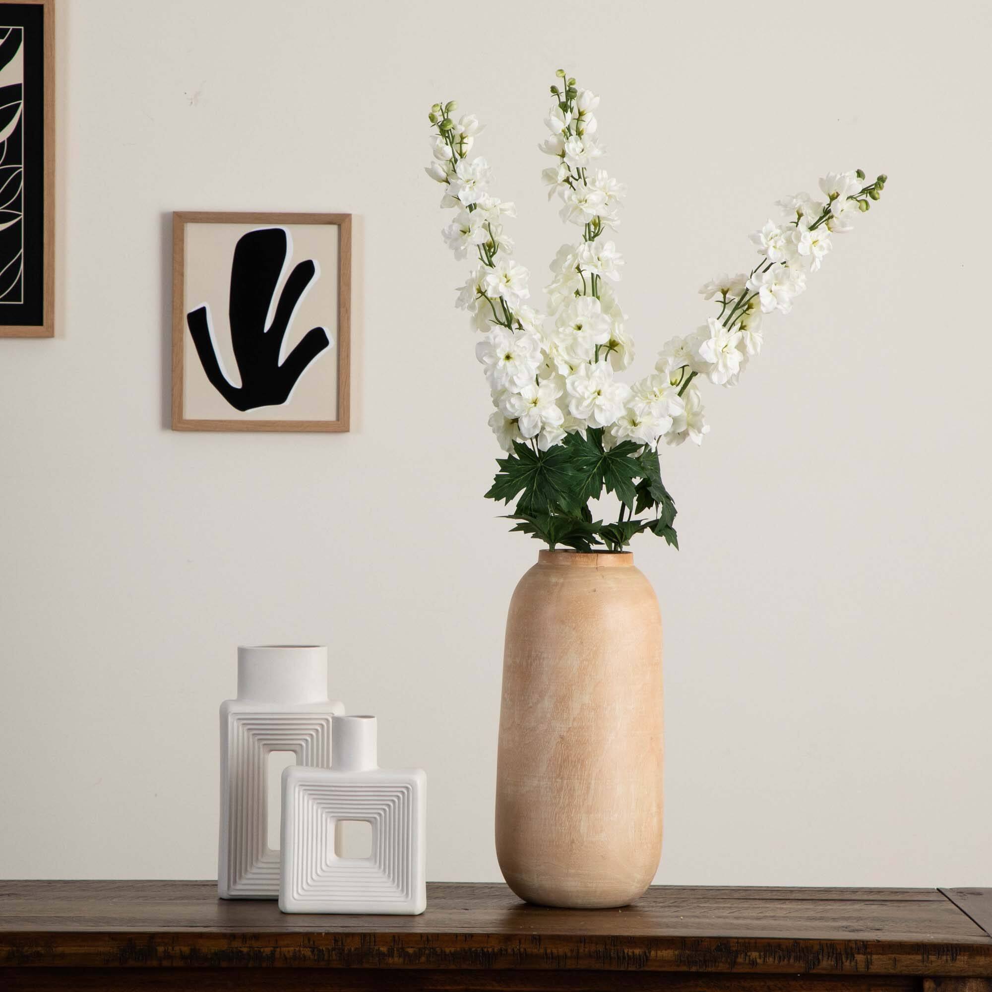 39" White Delphinium Flower Stems, 3ct.